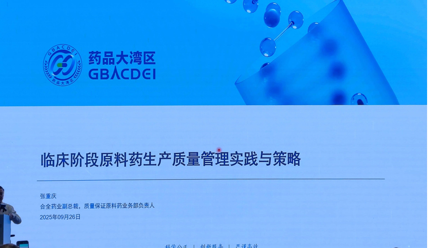 资源分享-临床阶段原料药生产质量管理实践与策略-大湾区培训20250926-药研库