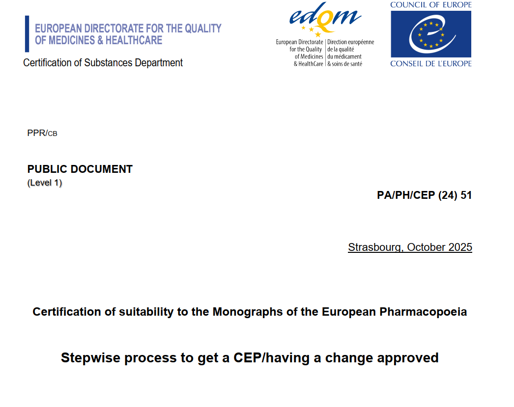 一文读懂 EDQM CEP 申请与变更批准全流程-Stepwise process to get a CEP/having a change approved-附下载-药研库