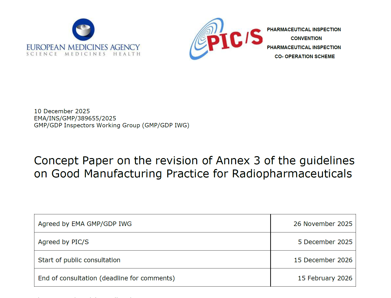 图片[1]-资源分享-202512-Concept Paper on the revision of Annex 3 of the guidelines on Good Manufacturing Practice for Radiopharmaceuticals《放射性药品良好生产规范（GMP）附录 3 修订概念文件》-药研库